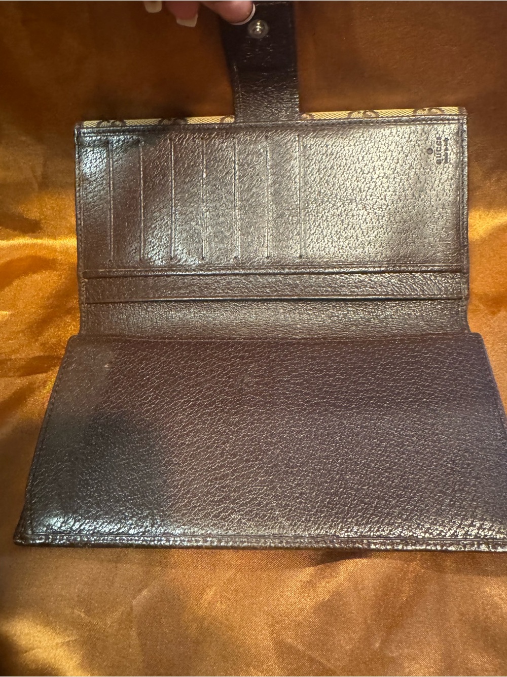 Authentic Vintage Gucci Monogram Continental Wallet Logo Plaque in GUC - Picture 7 of 12